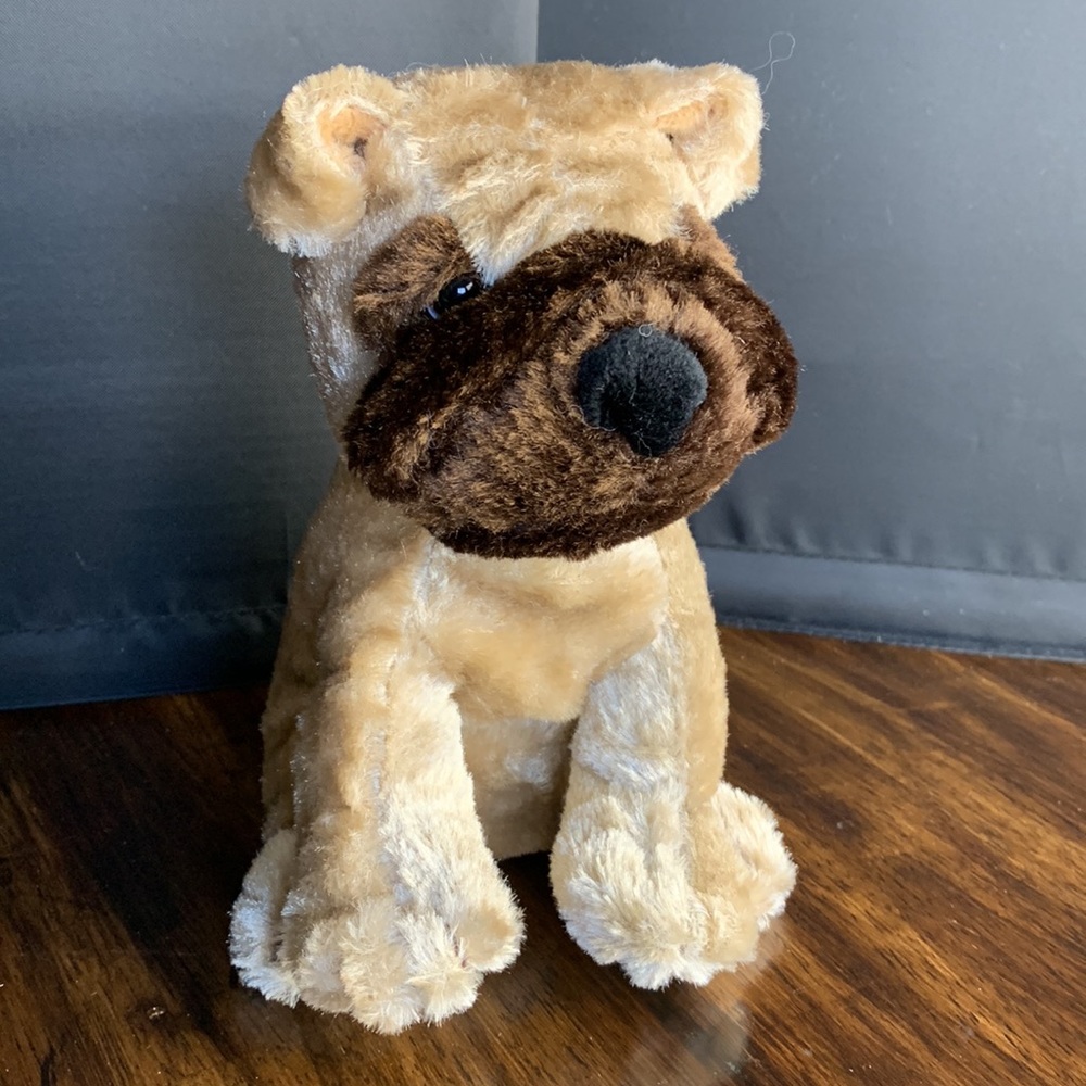 Vtg. 2001 Golden Bear Co. 6” Chinese Pug Puppy Dog Plush Stuffed Animal